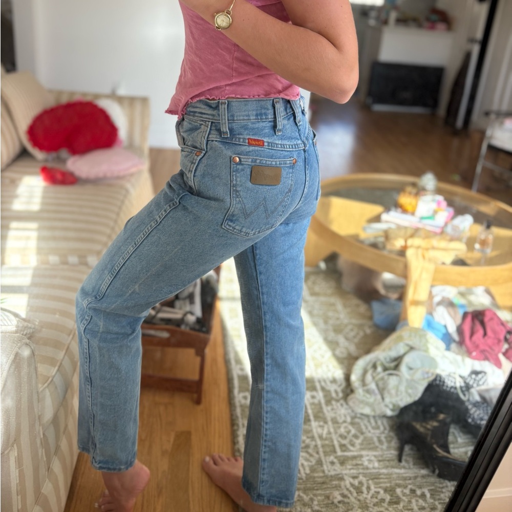 Wrangler Light Blue Women's Straight Leg Jean Vintage